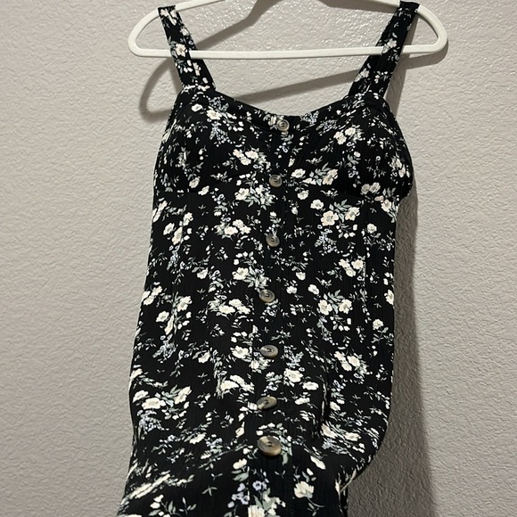 Wallflower Black Floral Mini Dress with removable cups Size Large Sleeveless Y2K - Picture 7 of 11